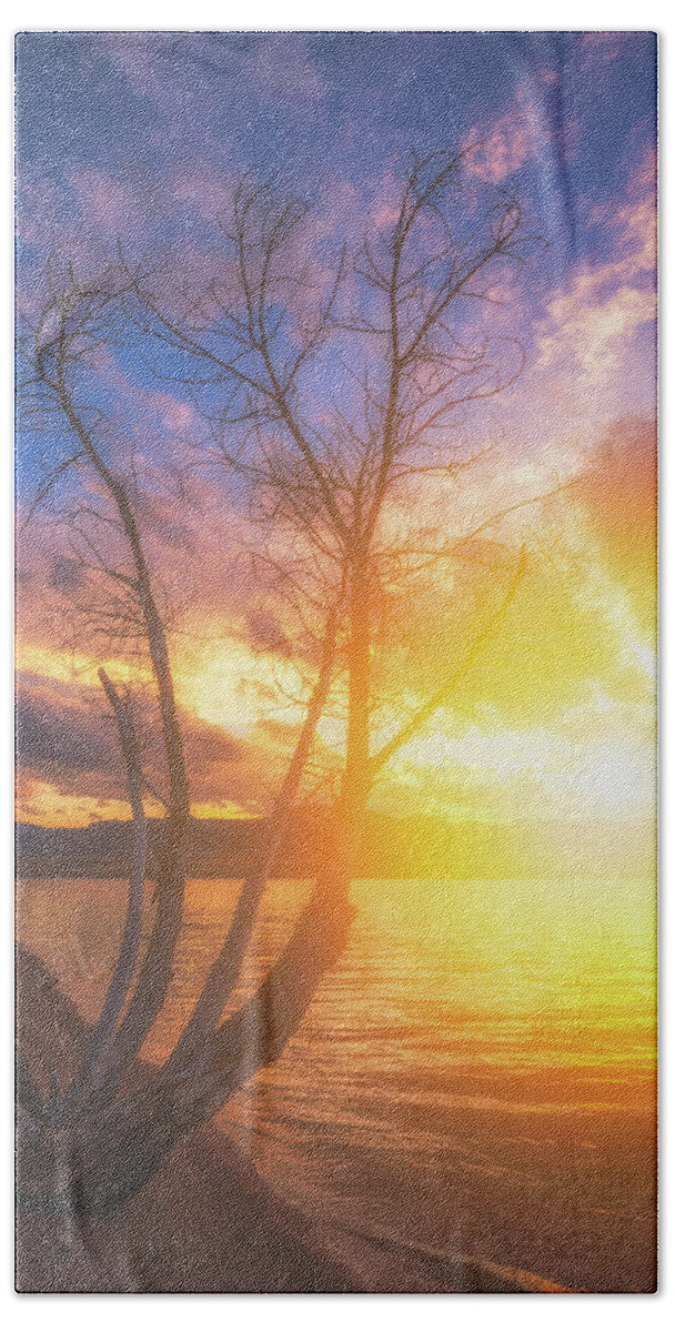 Sunset Bath Towel featuring the photograph Chatfield Lake Sunset by Darren White