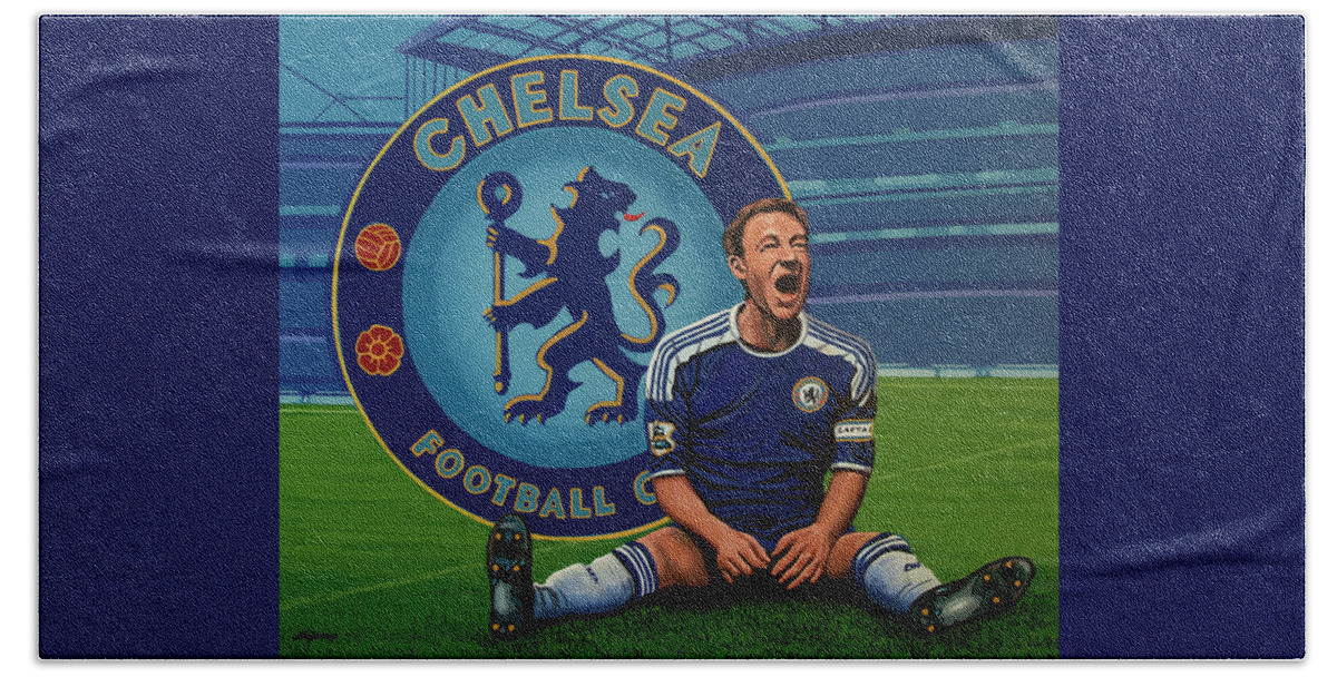 John Terry Hand Towel featuring the painting Chelsea London Painting by Paul Meijering