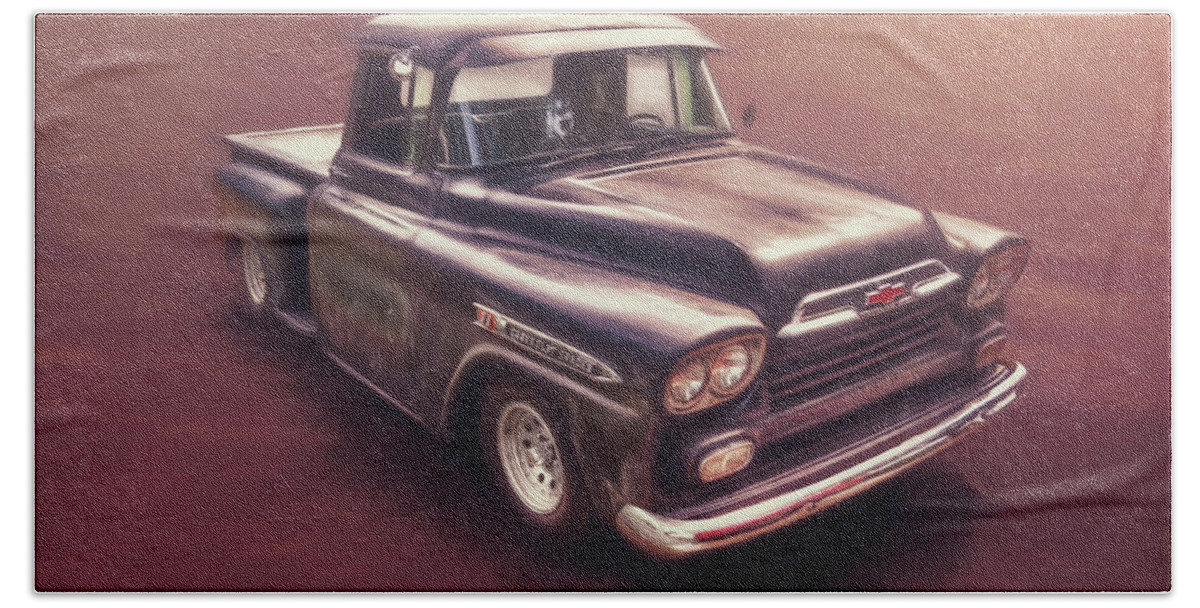 Classic Car Bath Sheet featuring the photograph Chevrolet Apache Pickup by Scott Norris