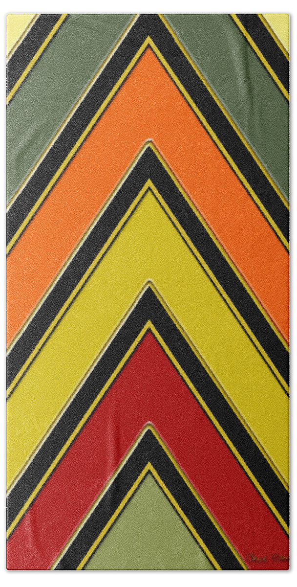Chevrons With Color - Vertical Bath Towel featuring the digital art Chevrons With Color - Vertical by Chuck Staley