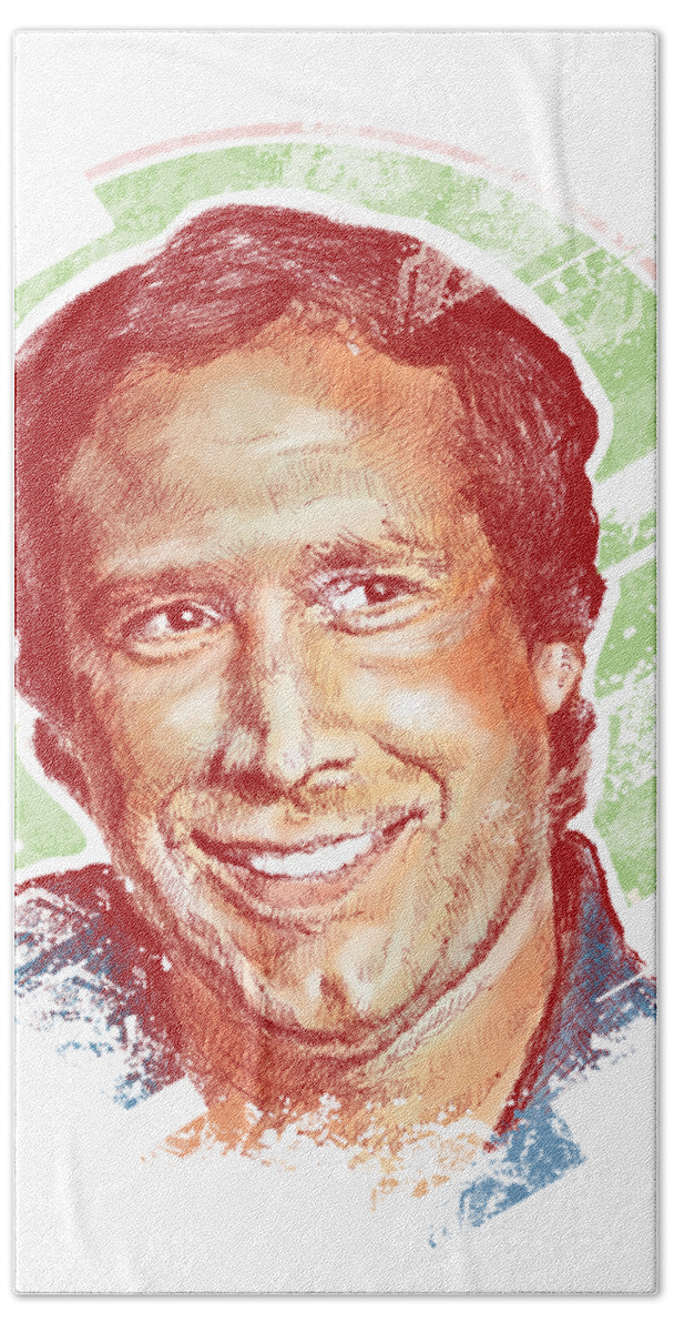 Chadlonius Hand Towel featuring the digital art Chevy Chase by Chad Lonius
