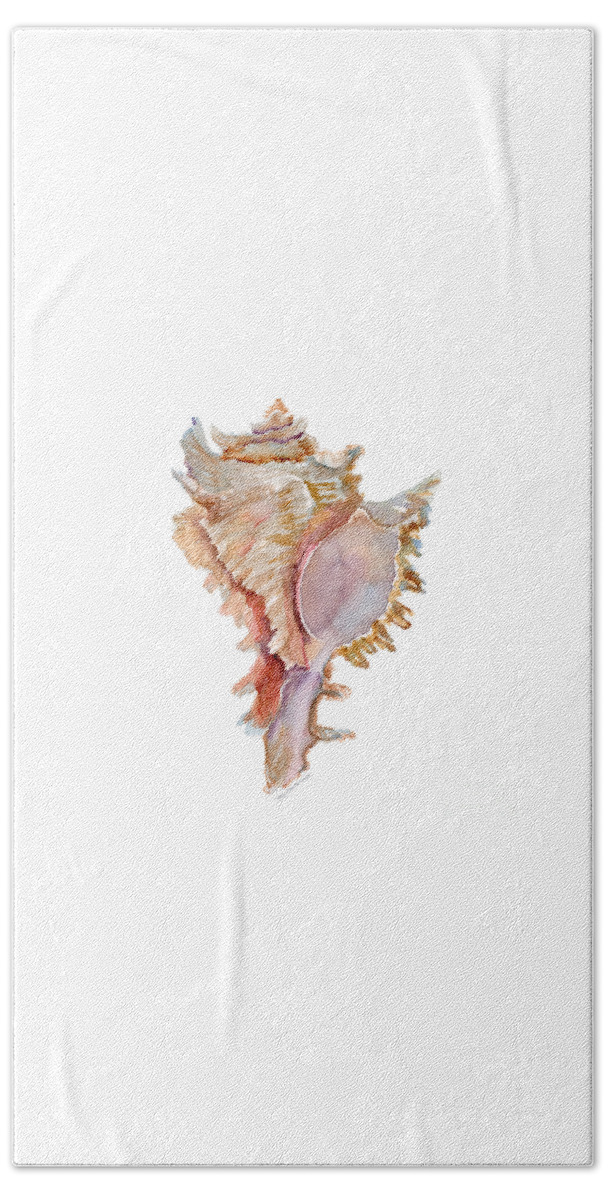 Shell Hand Towel featuring the painting Chicoreus Ramosus Shell by Amy Kirkpatrick