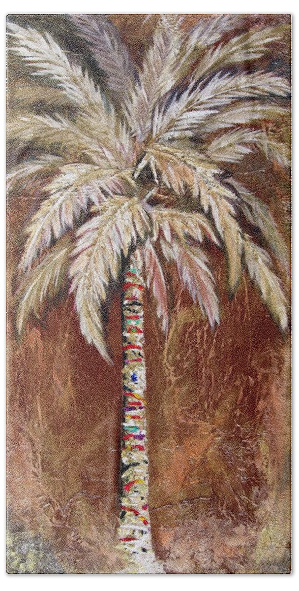 Chocolate Hand Towel featuring the painting Chocolate Palm by Kristen Abrahamson