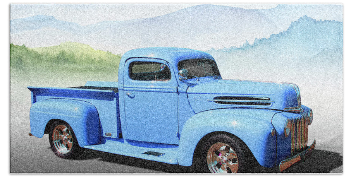 Ford Hand Towel featuring the photograph Chop Top Pickup by Keith Hawley