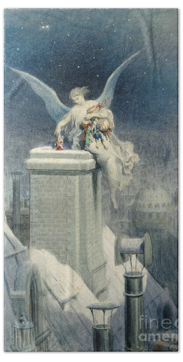Christmas Hand Towel featuring the painting Christmas Eve by Gustave Dore