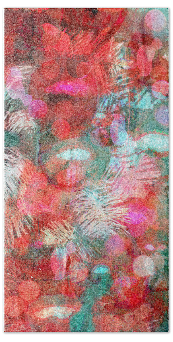 Christmas Bath Towel featuring the photograph Christmas Impressions In Red by Suzanne Powers