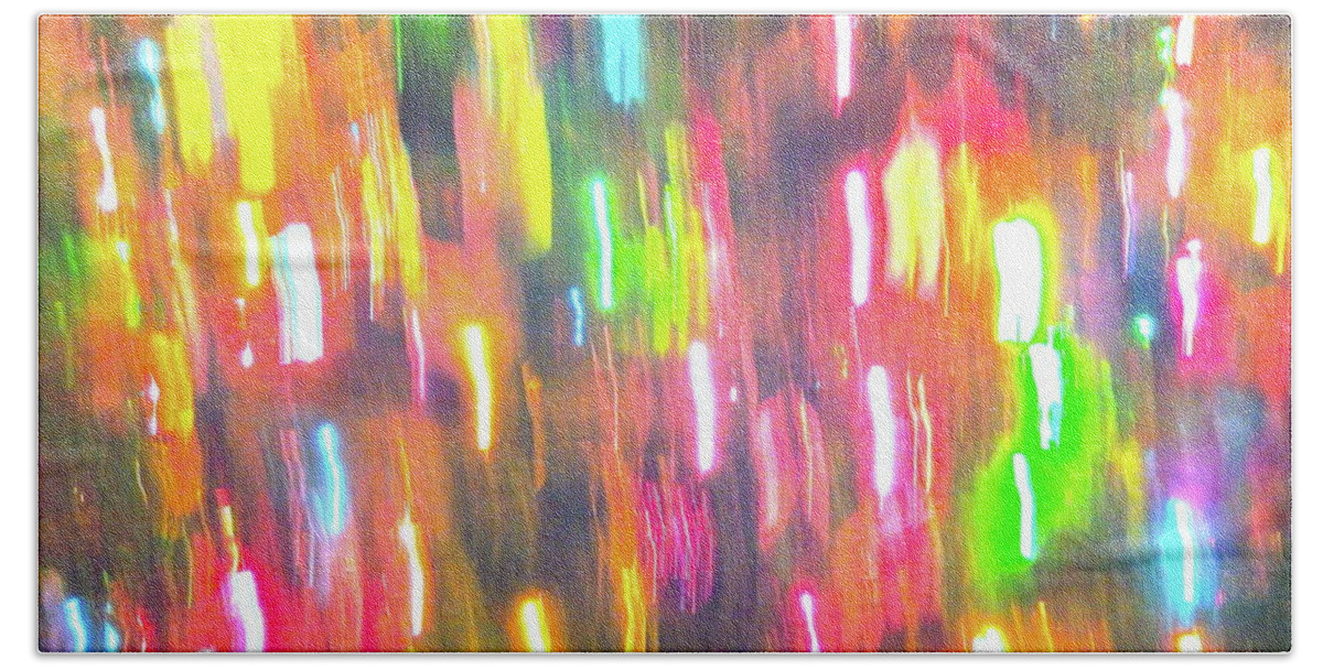 Color Abstract Bath Towel featuring the photograph Christmas Lights 34 by George Ramos