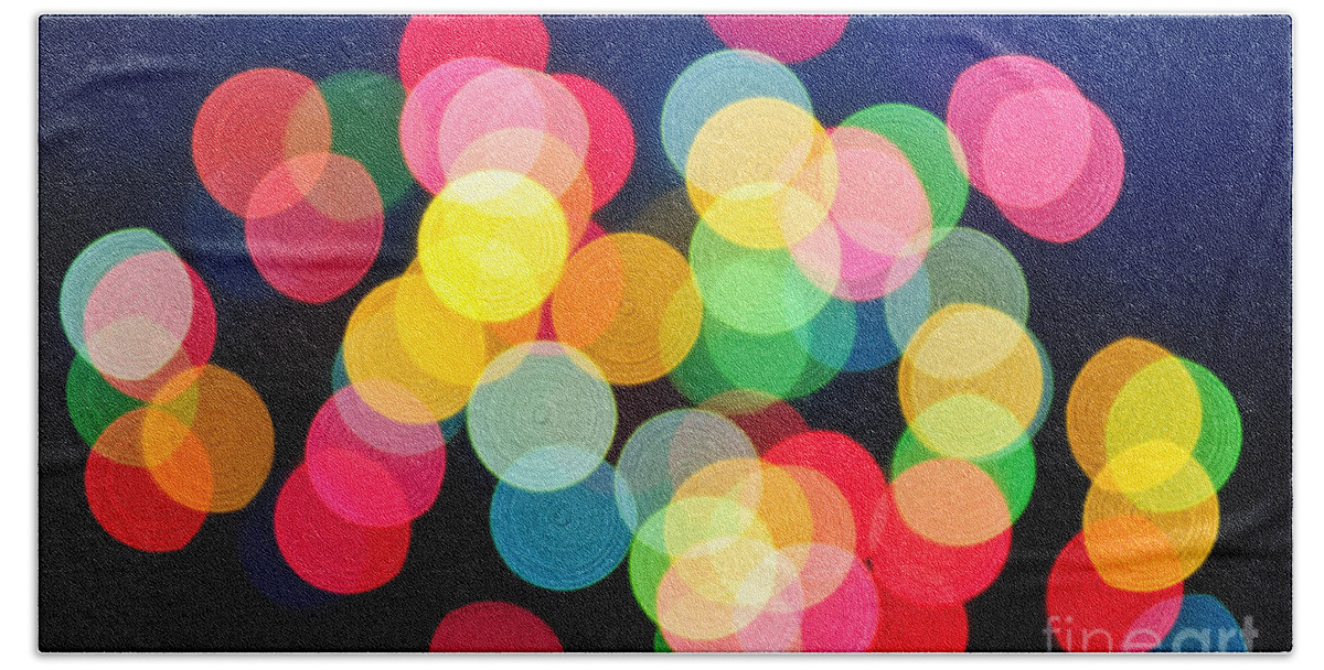 Blurred Hand Towel featuring the photograph Christmas lights abstract by Elena Elisseeva