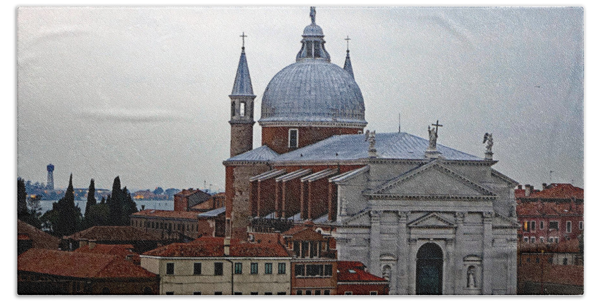 Church Of The Santissimo Redentore Hand Towel featuring the photograph Church Of The Santissimo Redentore On Giudecca Island In Venice Italy by Rick Rosenshein