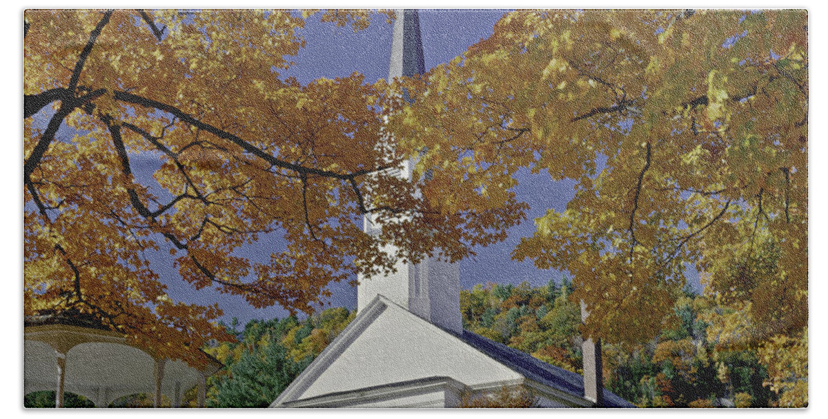 Vermont Hand Towel featuring the photograph Church, Sharon Vermont by Gary Shepard