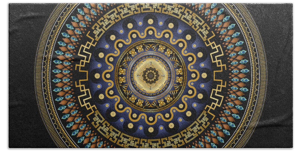 Mandala Bath Towel featuring the digital art Circularium No 2643 by Alan Bennington