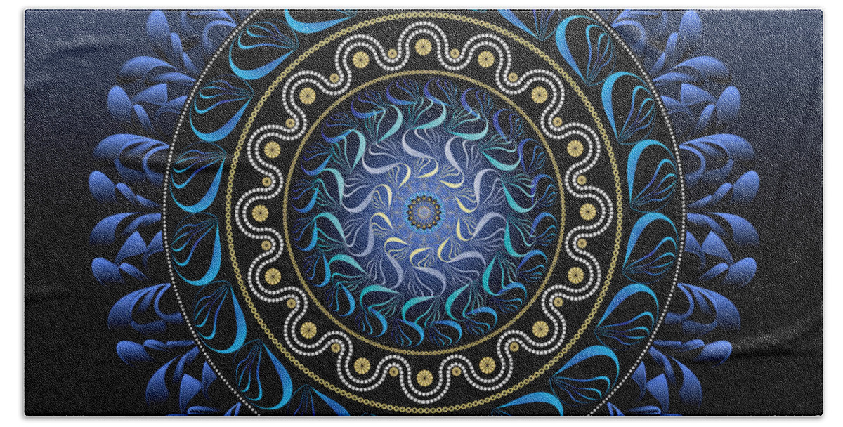 Mandala Hand Towel featuring the digital art Circularium No 2656 by Alan Bennington