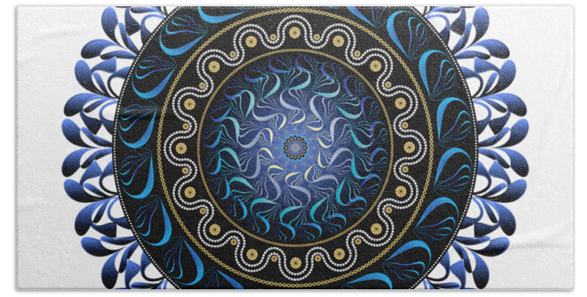 Mandala Hand Towel featuring the digital art Circularium No 2657 by Alan Bennington