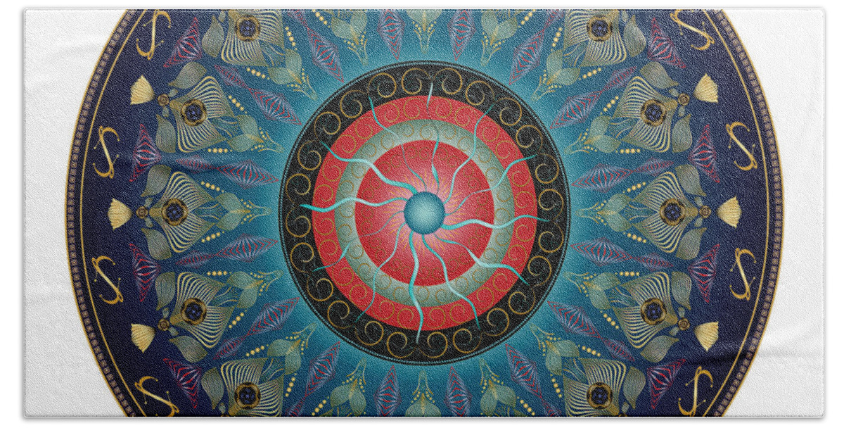 Mandala Hand Towel featuring the digital art Circularium No 2661 by Alan Bennington