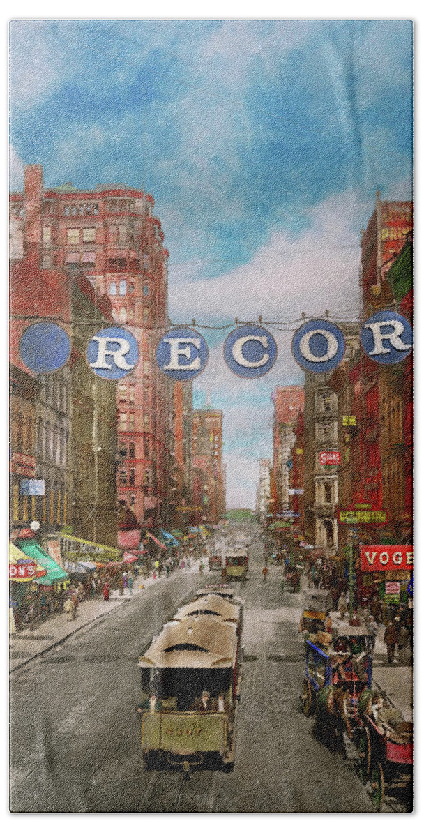 Color Bath Towel featuring the photograph City - Chicago Il - Just for the record 1900 by Mike Savad