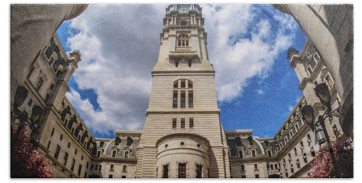 City Hall Hand Towel featuring the photograph City-hall-philadelphia-photo by Louis Dallara