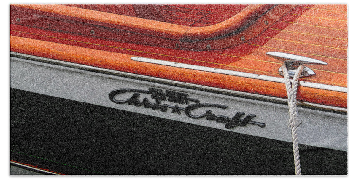 Christ Craft Hand Towel featuring the photograph Classic Chris Craft Sea Skiff by Susan Vineyard