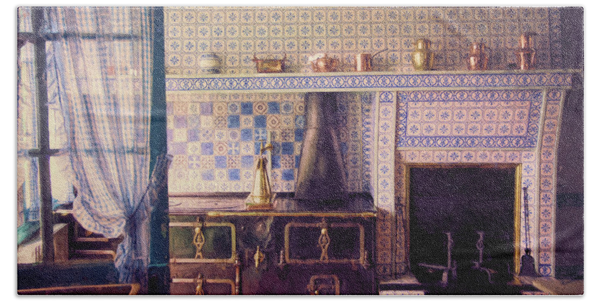 Monet Hand Towel featuring the photograph Claude Monet's Kitchen by John Rivera