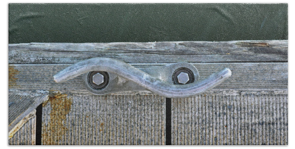 Solid Hand Towel featuring the photograph Cleat on a Dock by Kay Lovingood