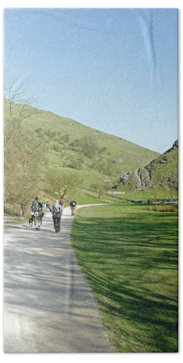 Dovedale Bath Towel featuring the photograph Climbers Return, Dovedale by Rod Johnson