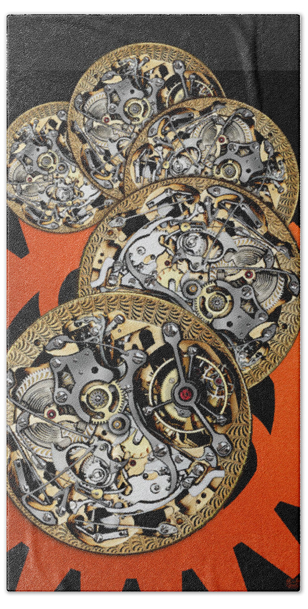 'visual Art Pop' Collection By Serge Averbukh Bath Towel featuring the digital art Clockwork Orange - 3 of 4 by Serge Averbukh