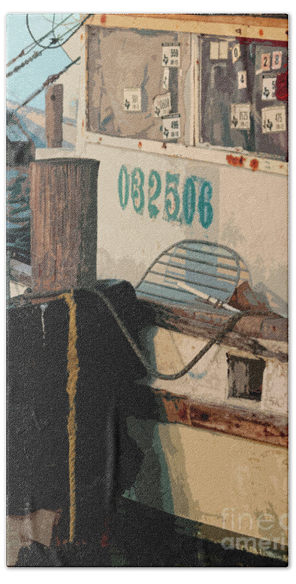 Shrimp Boat Print Bath Towel featuring the photograph Closed For Christmas by Joe Pratt