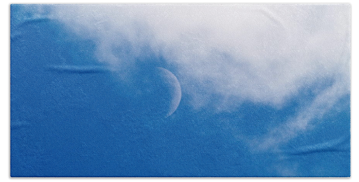 December Skies Hand Towel featuring the photograph Cloud Catching Moon				 by Richard Thomas