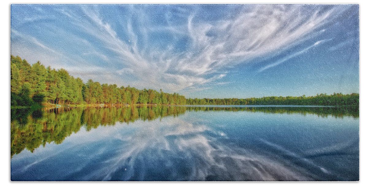 Jennifer Rondinelli Reilly Bath Towel featuring the photograph Clouds Reflecting in Paradise Lake - Eagle River - Wisconsin by Jennifer Rondinelli Reilly - Fine Art Photography