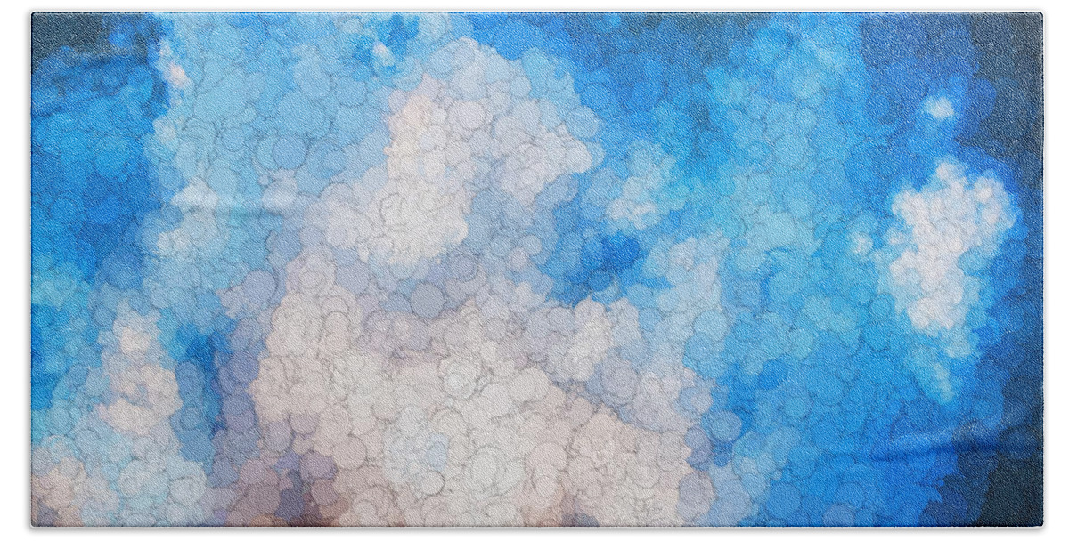 Clouds Bath Towel featuring the photograph Clouds Stratocumulus Blue Sky Painted 17 by Rich Franco