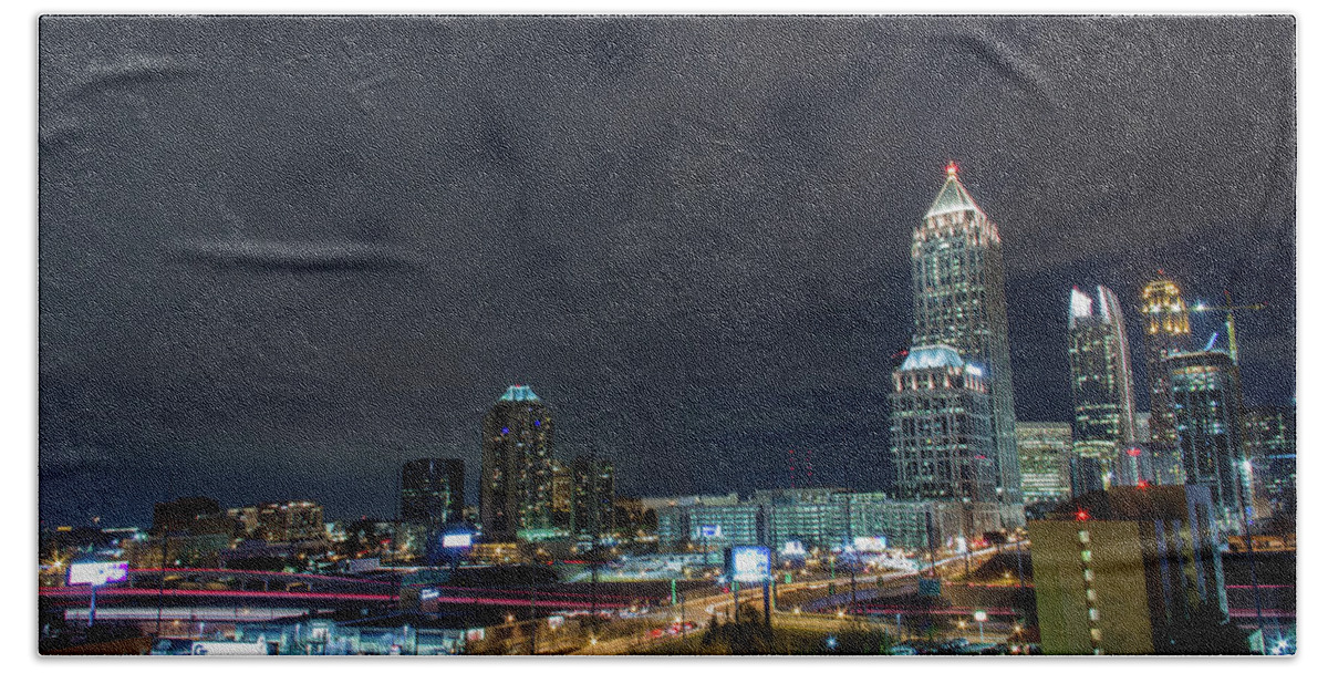 City Bath Towel featuring the photograph Cloudy City by Kenny Thomas