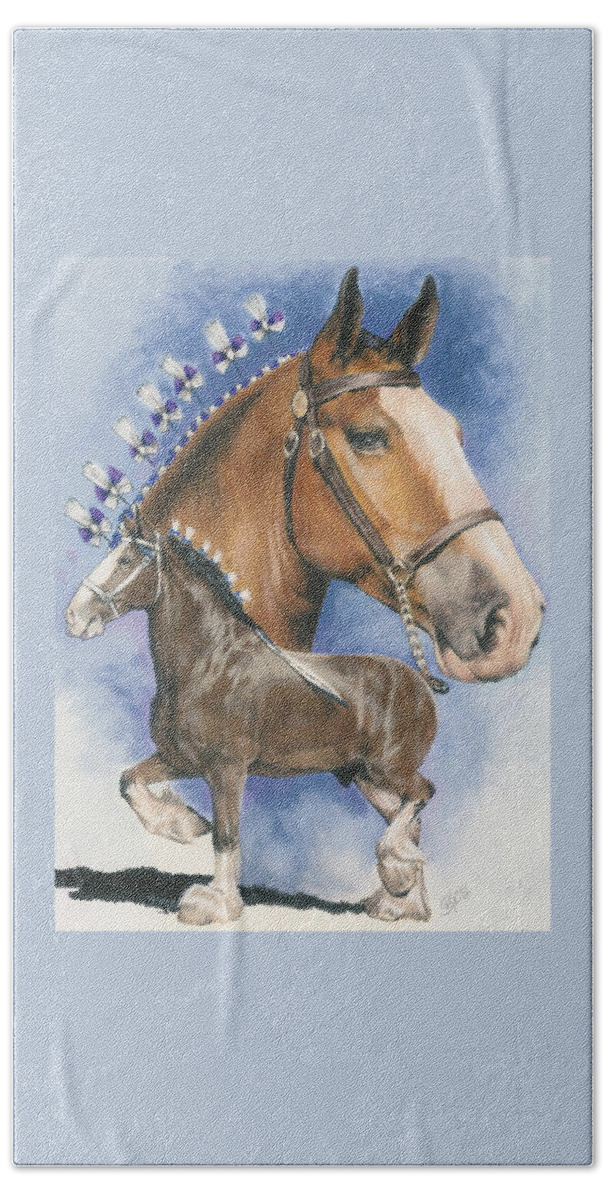 Horse Hand Towel featuring the mixed media Clydesdale by Barbara Keith