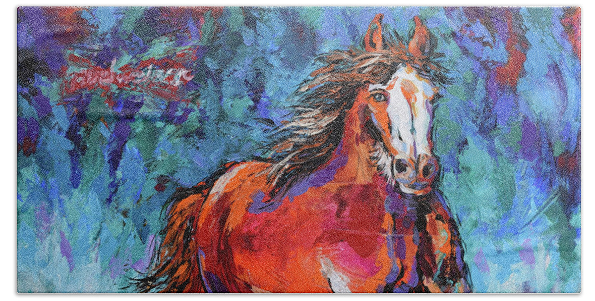  Bath Towel featuring the painting Clydesdale by Jyotika Shroff