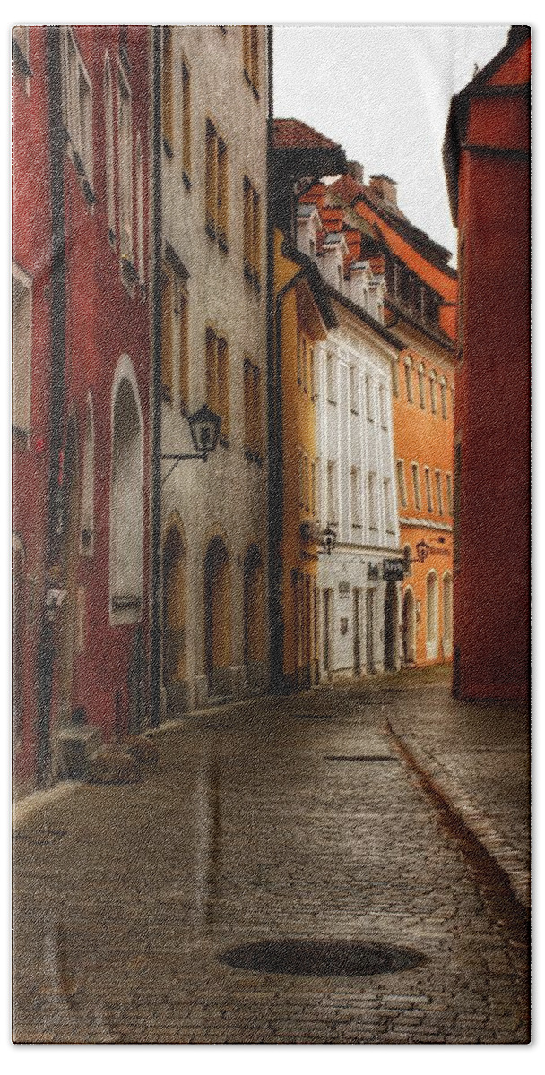 Budapest Bath Towel featuring the photograph Cobblestone Streets I by Kathi Isserman