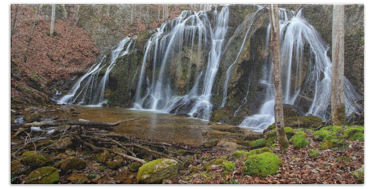 Cobweb Falls Hand Towel featuring the photograph Cobweb Falls by Chris Berrier