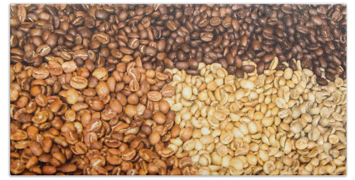 Coffee Beans Hand Towel featuring the photograph Coffee Beans by Suzanne Luft