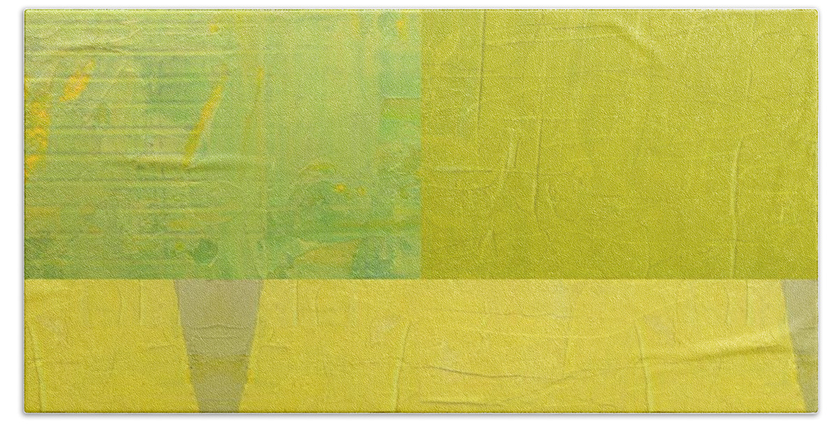 Yellow Bath Towel featuring the digital art Collage No. 42 by Michelle Calkins