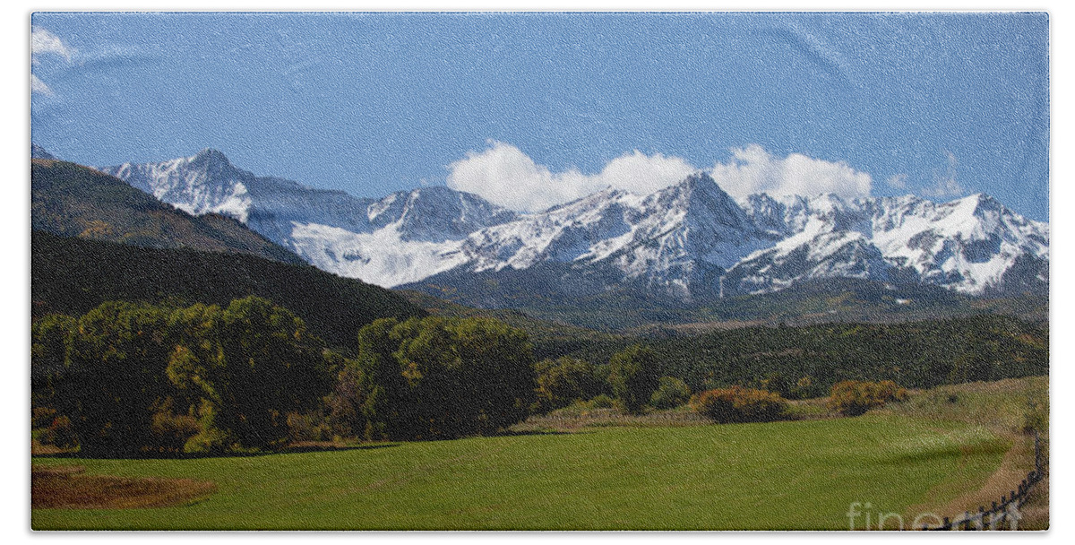 San Juan Mountains Hand Towel featuring the photograph Colorado Ranch by Timothy Johnson