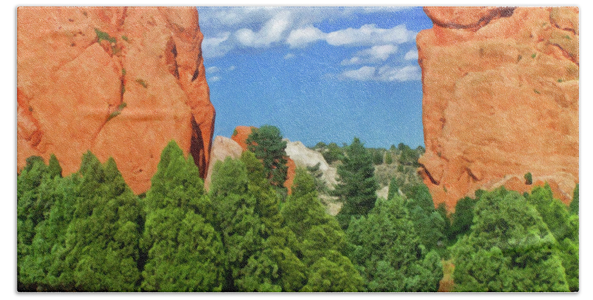 Home Decor Hand Towel featuring the painting Colorado Springs area Digital Oil #57 by Flees Photos