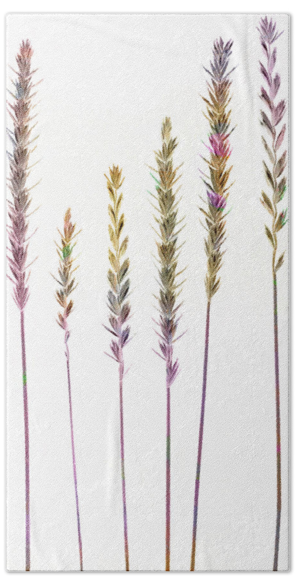 Grasses Bath Towel featuring the digital art Colorful Grasses by Sandra Foster