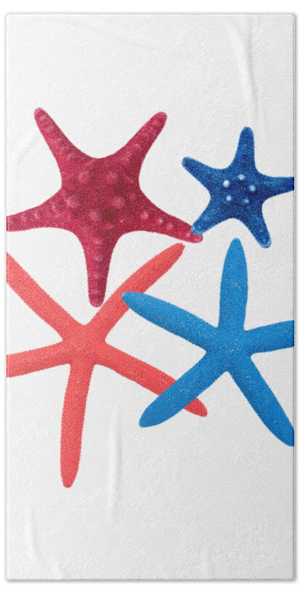 Starfish Bath Towel featuring the digital art Colorful Starfish by Roy Pedersen