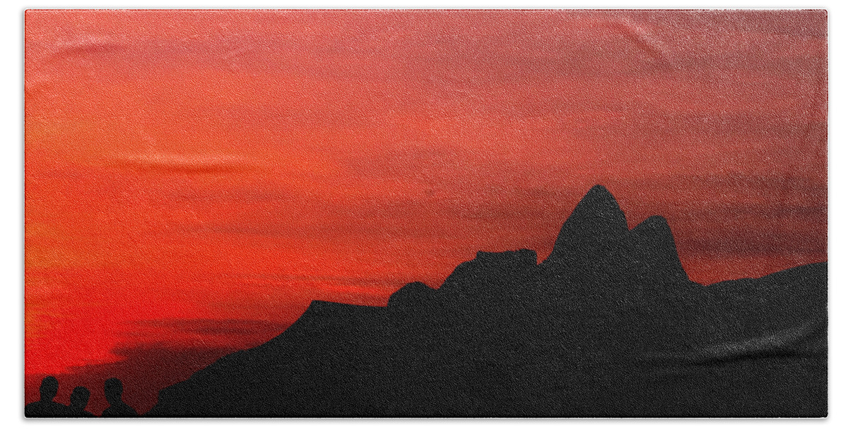 Ipanema Hand Towel featuring the photograph Colorful Sunset by Cesar Vieira
