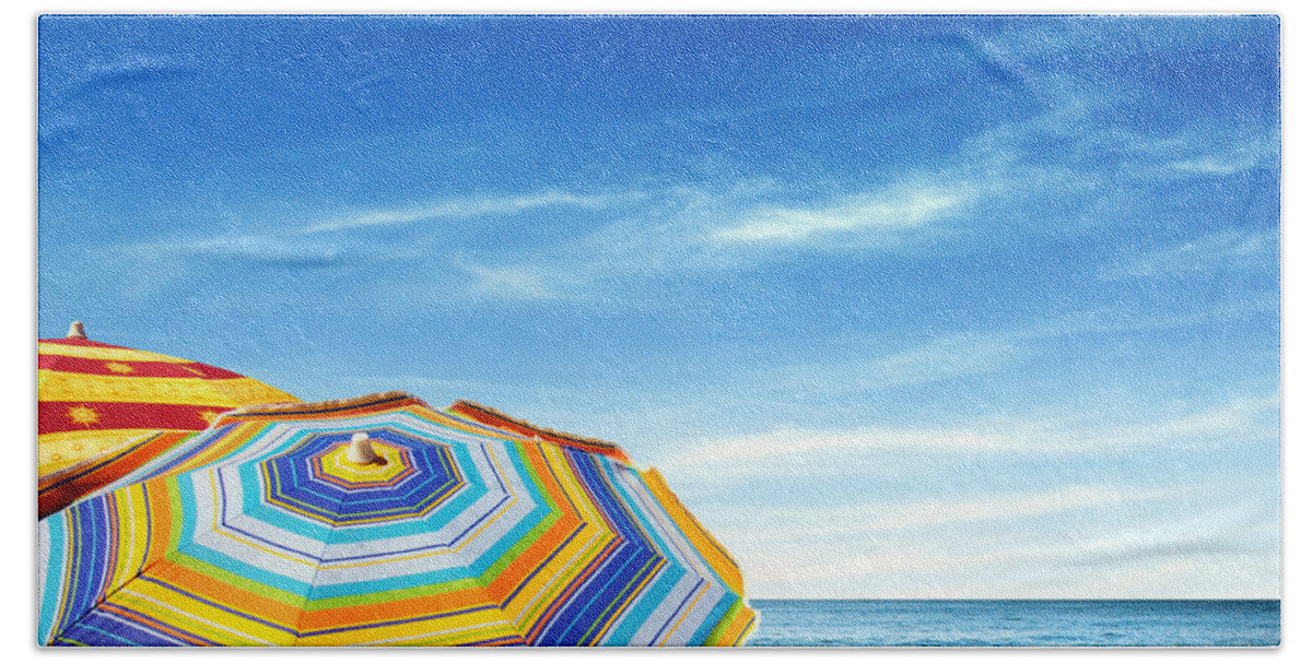 Abstract Hand Towel featuring the photograph Colorful Sunshades by Carlos Caetano