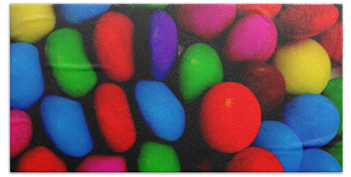 Negative Bath Towel featuring the digital art Colourful abstract by David Pyatt