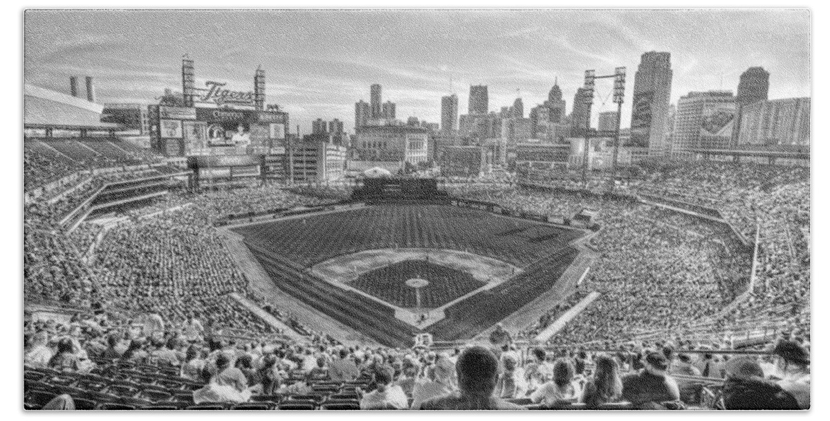 Giant Tiger Hand Towel featuring the photograph Comerica Park by Nicholas Grunas