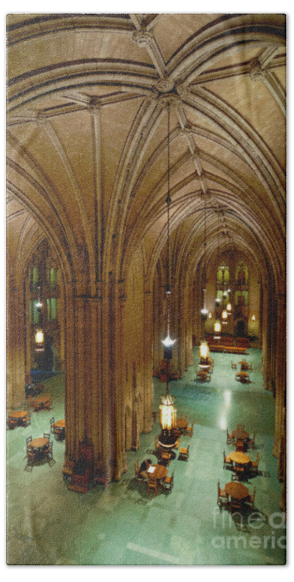 Allegheny County Bath Towel featuring the photograph Commons Room Cathedral of Learning - University of Pittsburgh #1 by Amy Cicconi