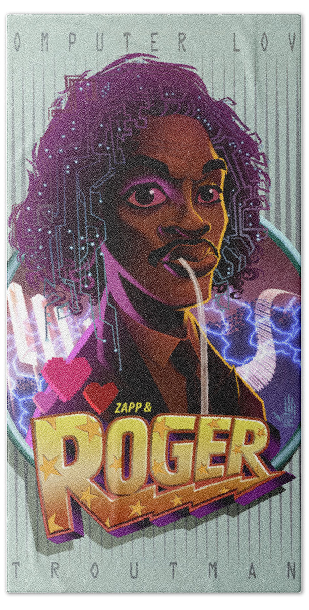 Roger Troutman Hand Towel featuring the digital art Computer Love by Nelson Dedos Garcia