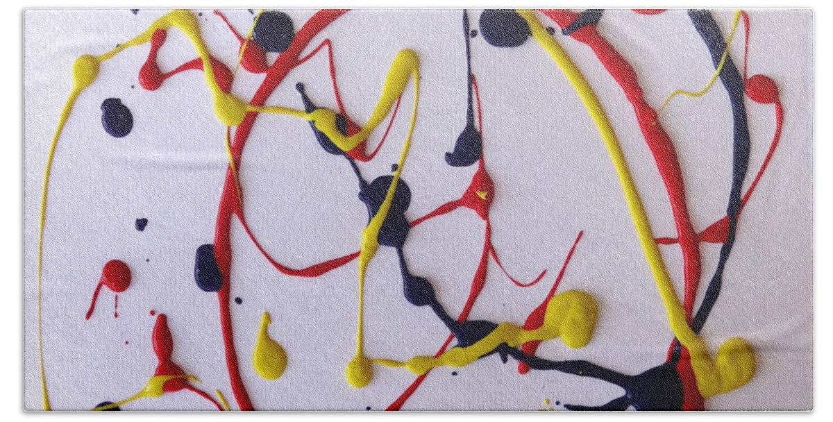 Contemporary Hand Towel featuring the painting Confetti #1 by Fred Wilson