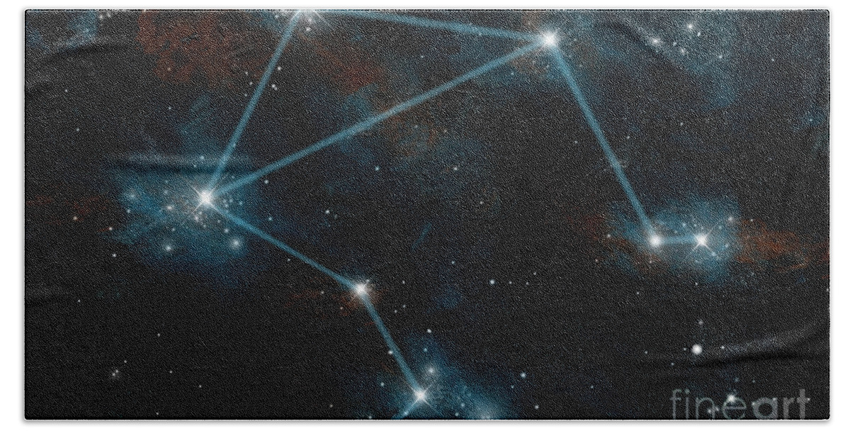 Astrology Bath Towel featuring the photograph Constellation Of Libra The Scales by Marc Ward