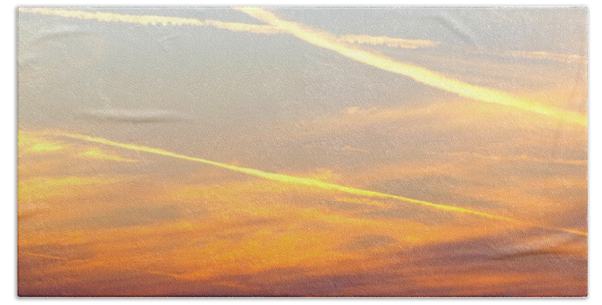 Sunset Bath Towel featuring the photograph Chemical Sunset by Julie Pappas
