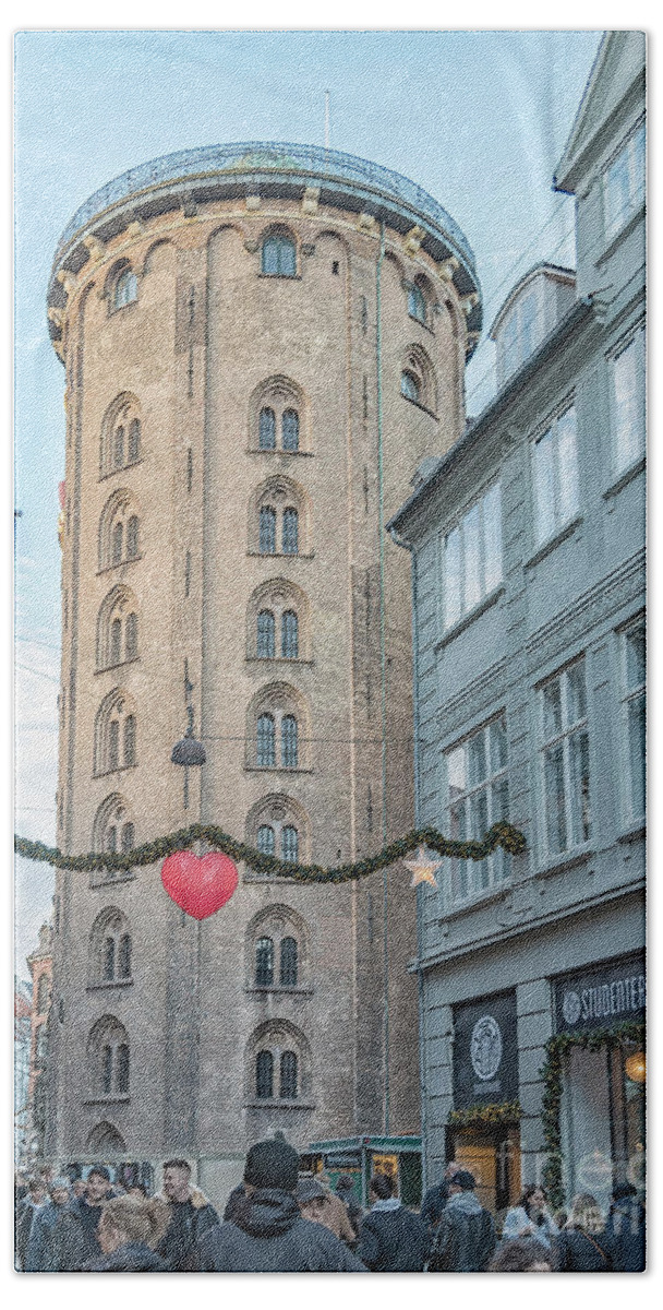 Denmark Hand Towel featuring the photograph Copenhagen Round Tower Street View by Antony McAulay